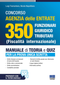 CONCORSO AGENZIA DELLE ENTRATE 350 FUNZIONARI GIURIDICO TRIBUTARI (FISCALITA' IN